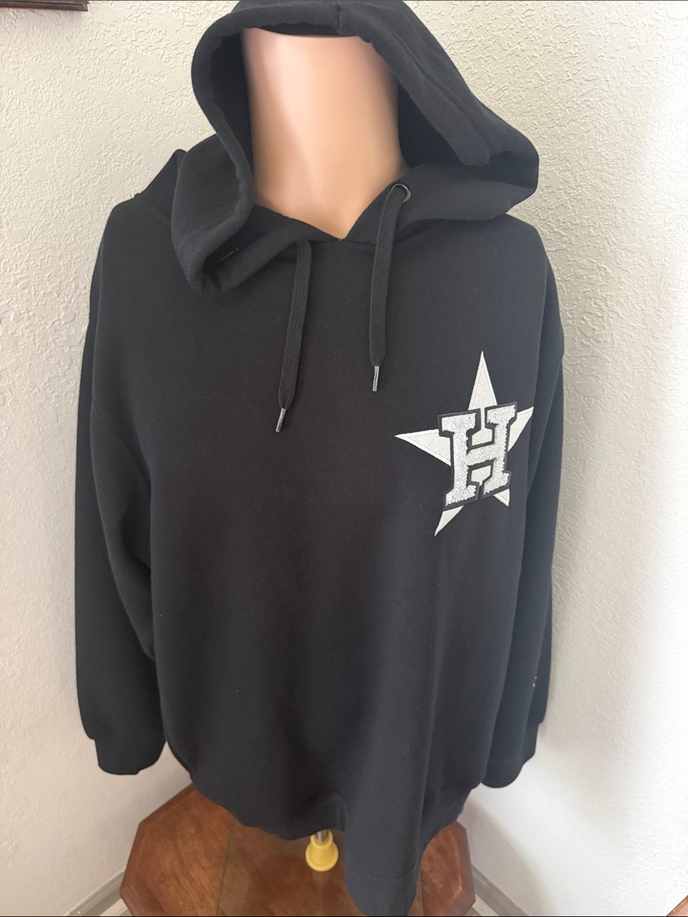 Black Hoodie with Silver 'H' Houston Astros Star Graphic
